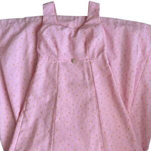 VTG Handmade Bridgerton Soft Girl Regency Empire Waist Floral Maxi Dress Pink